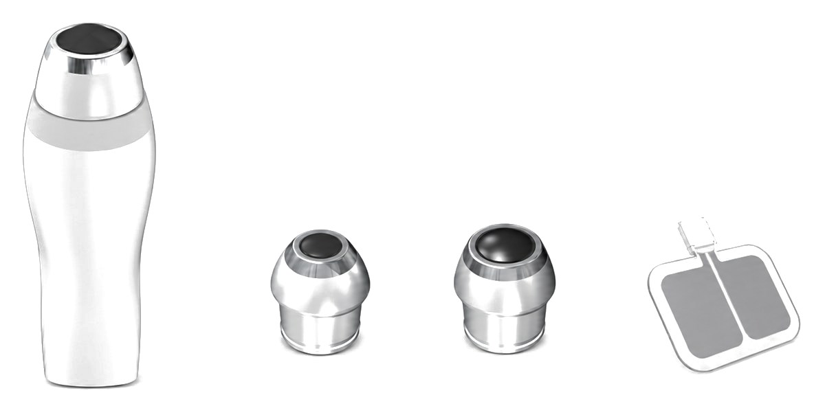 ידית RF מונופולרי של CELLOS, ראשי טיפול במידות S ו-M ואלקטרודת הארקה